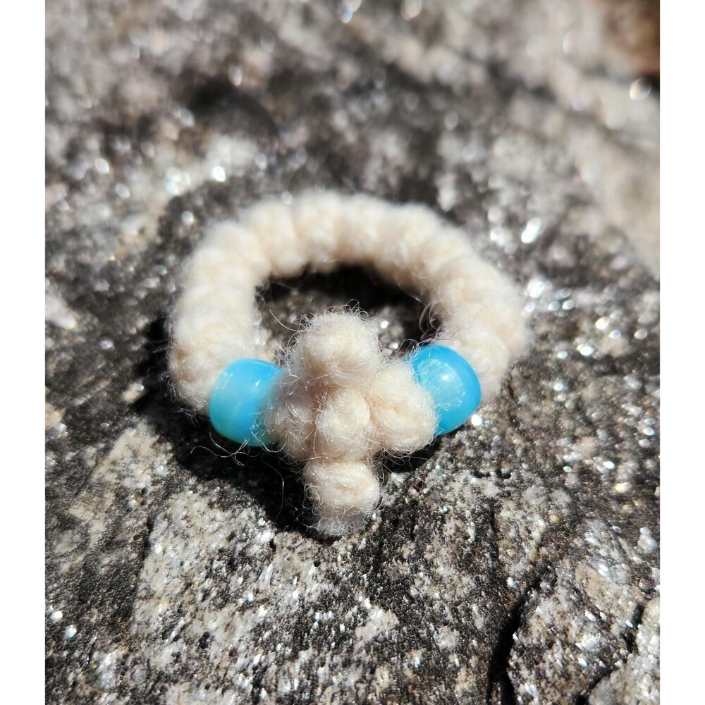 Handmade Mini Chotki Finger Prayer Rope 12 Knot Shetland Wool Orthodox Christian